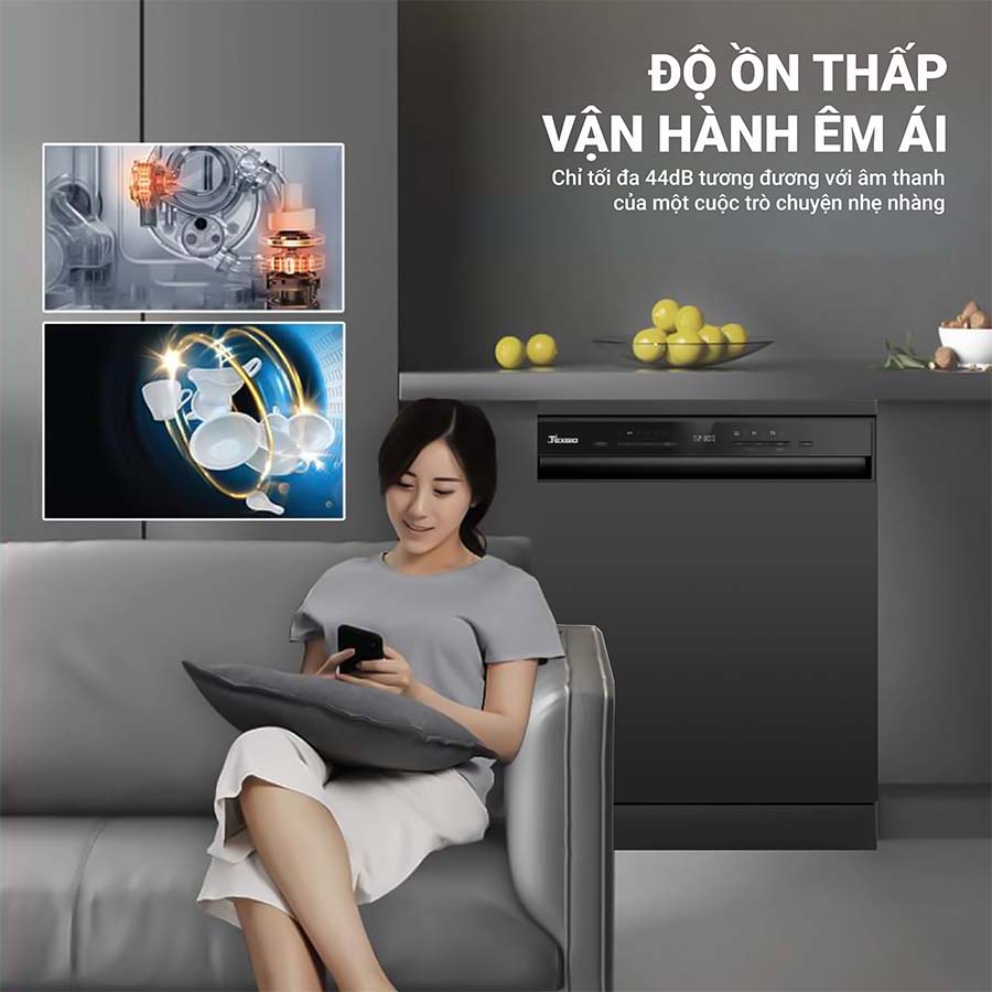 Máy rửa bát 15 bộ Texgio TGD8615BE